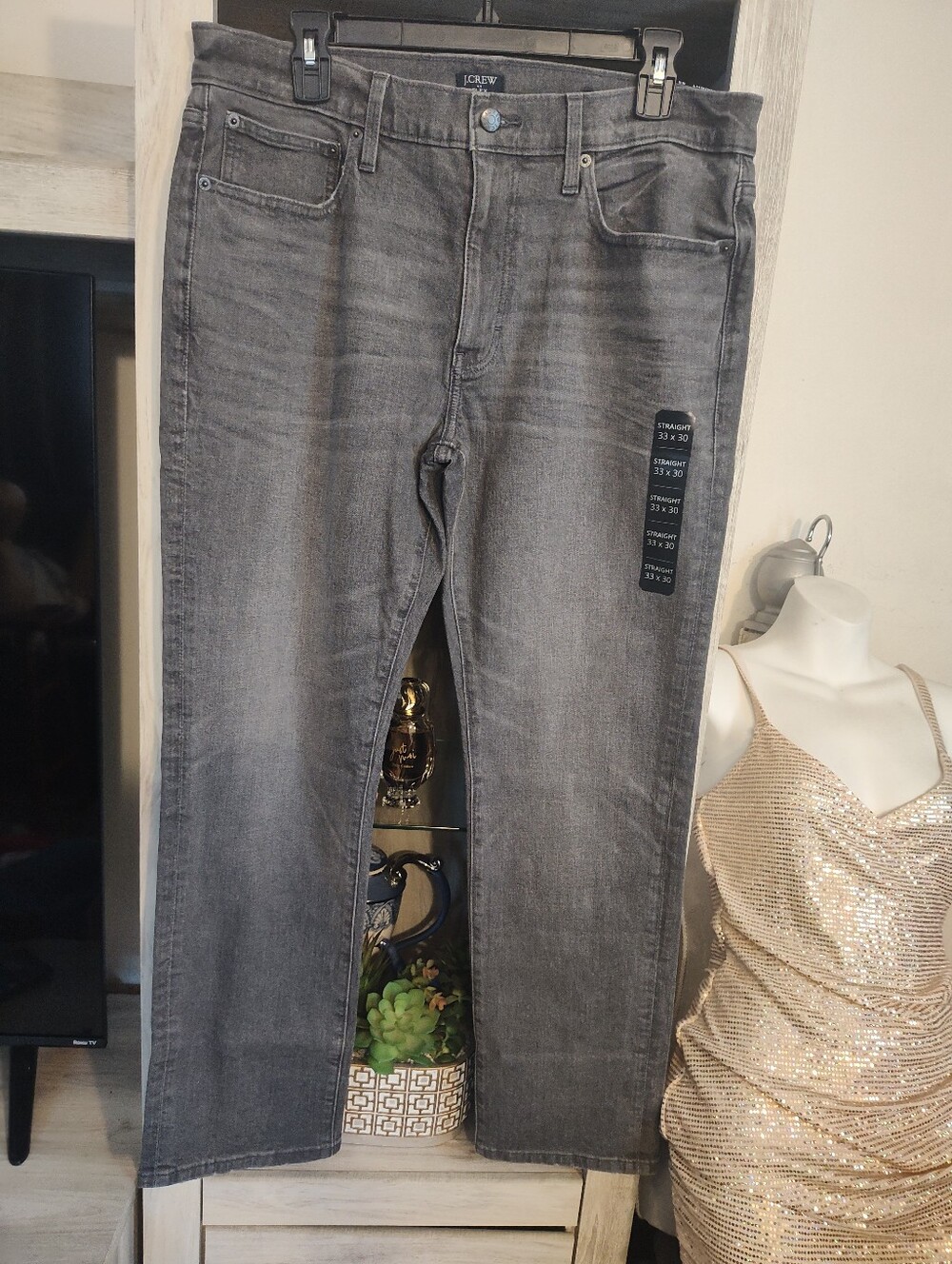 J. Crew Men’s Straight Gray Denim Jeans SZ 33*30